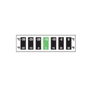 Fl&uuml;ssigkristallthermometer horizontal 7 Temperaturpunkte einfarbig -reversibel-