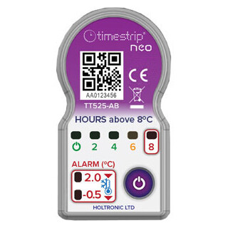 Timestrip neo &ndash; alarm pro chladničku: -0,5 &deg;C, 2 &deg;C&ndash;8 &deg;C