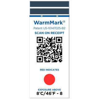 WarmMark&reg; QR 37 &deg;C  (8-Stunden)-Einzelfenster-Temperaturanzeiger