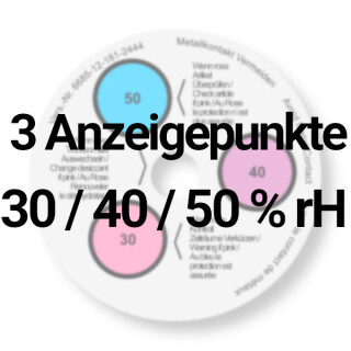 3 Anzeigepunkte: 30 / 40 / 50 % rH