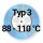 88&deg;C - 110&deg;C
